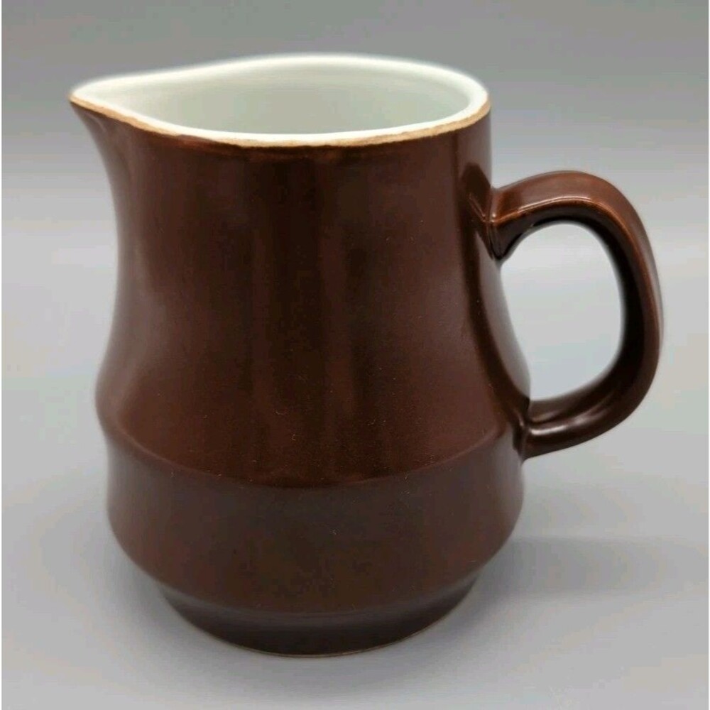 Vtg 1970s Japan Brown Stoneware Creamer ~ Midcentury Dining